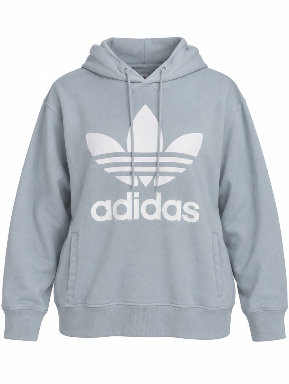 adidas Originals Women’s L Gray Trefoil Logo Pullover Hoodie Sweatshirt - Picture 1 of 12